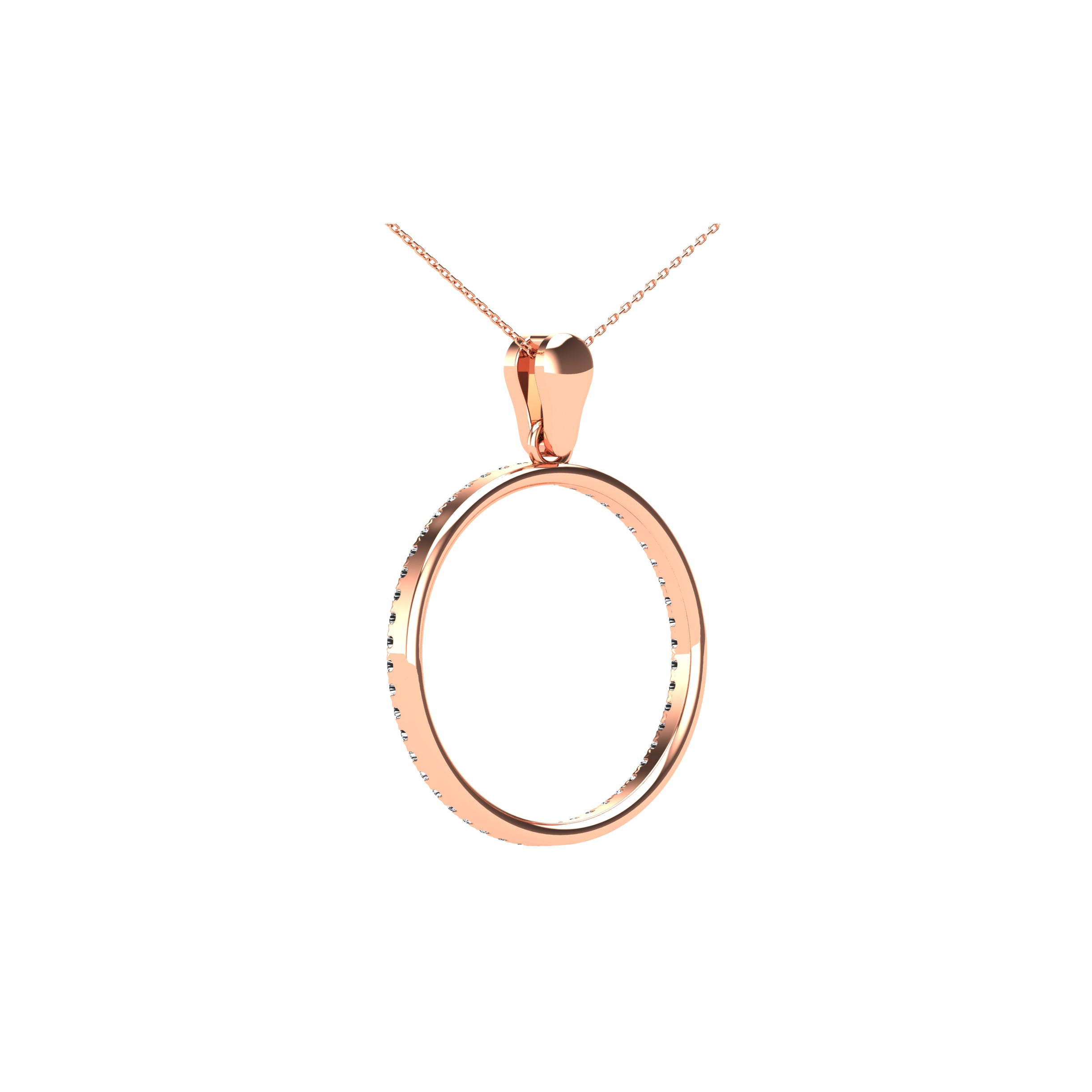 10K Rose Gold 1/6 Ct.Tw. Diamond Circle Pendant