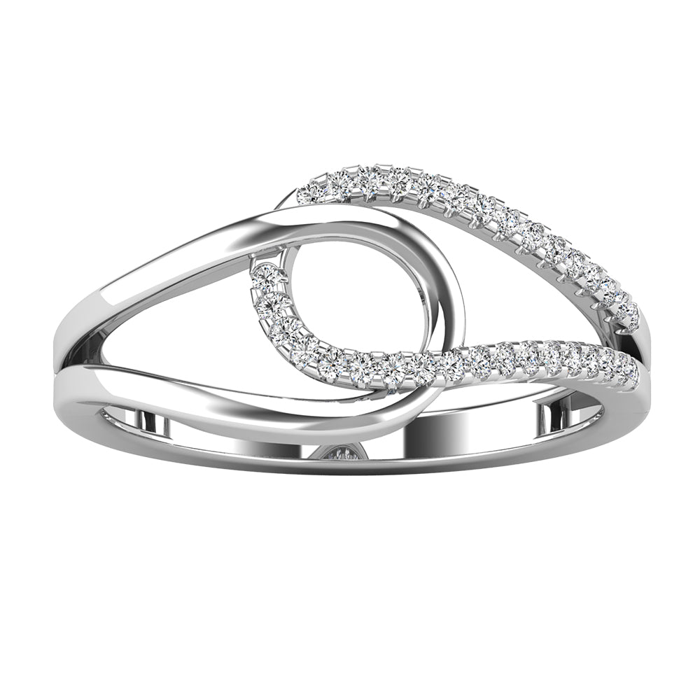 Diamond 1/10 Ctw Abstract Loop Ring In 10K White Gold