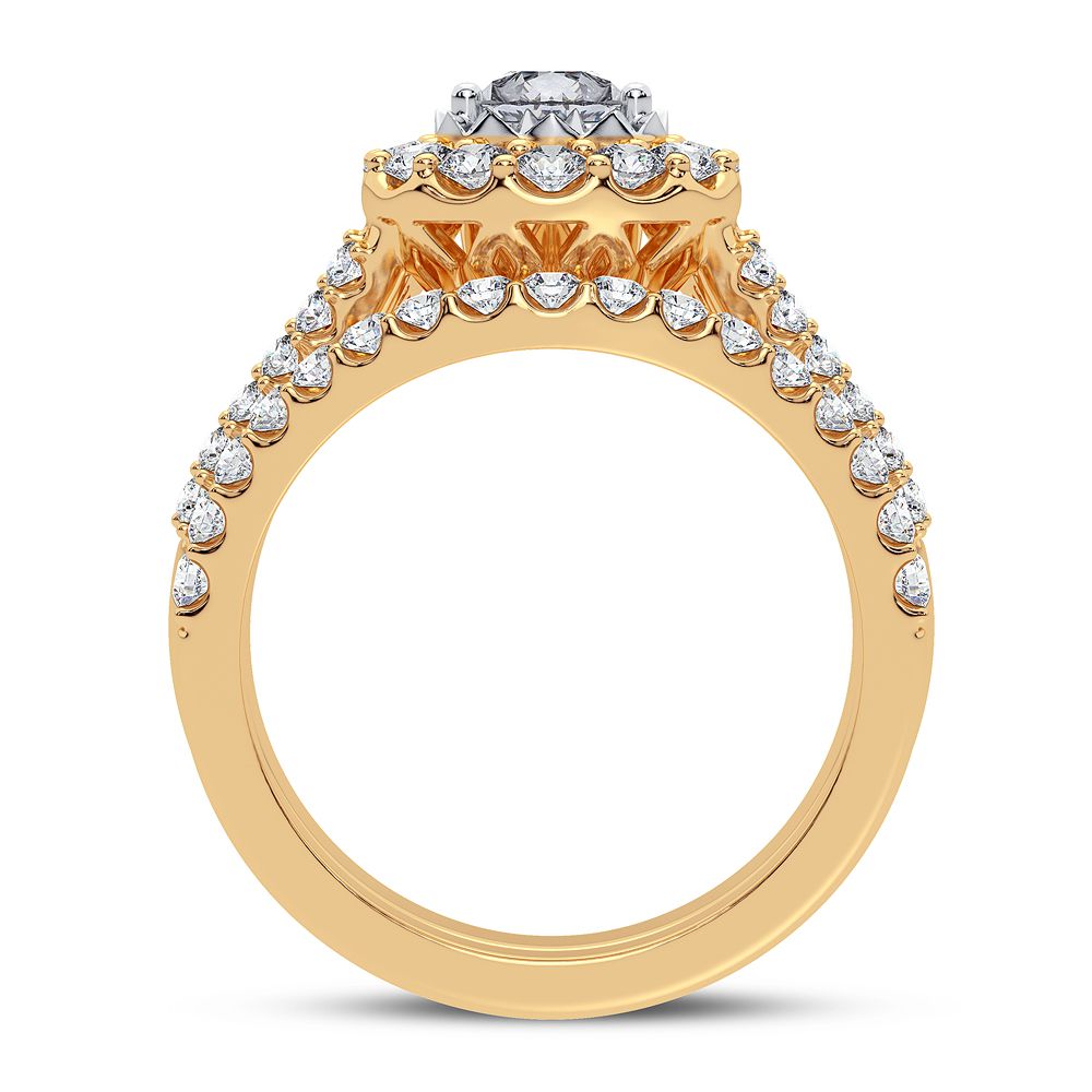 14K Yellow Gold Dazzling 2.00Ct Diamond Bridal Ring