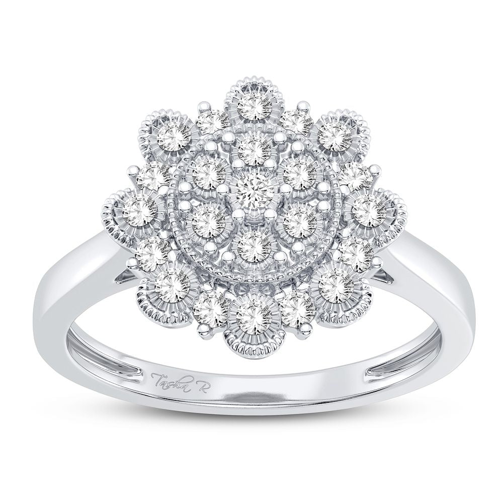 10K White Gold Exquisite 0.20Ct Diamond Ring
