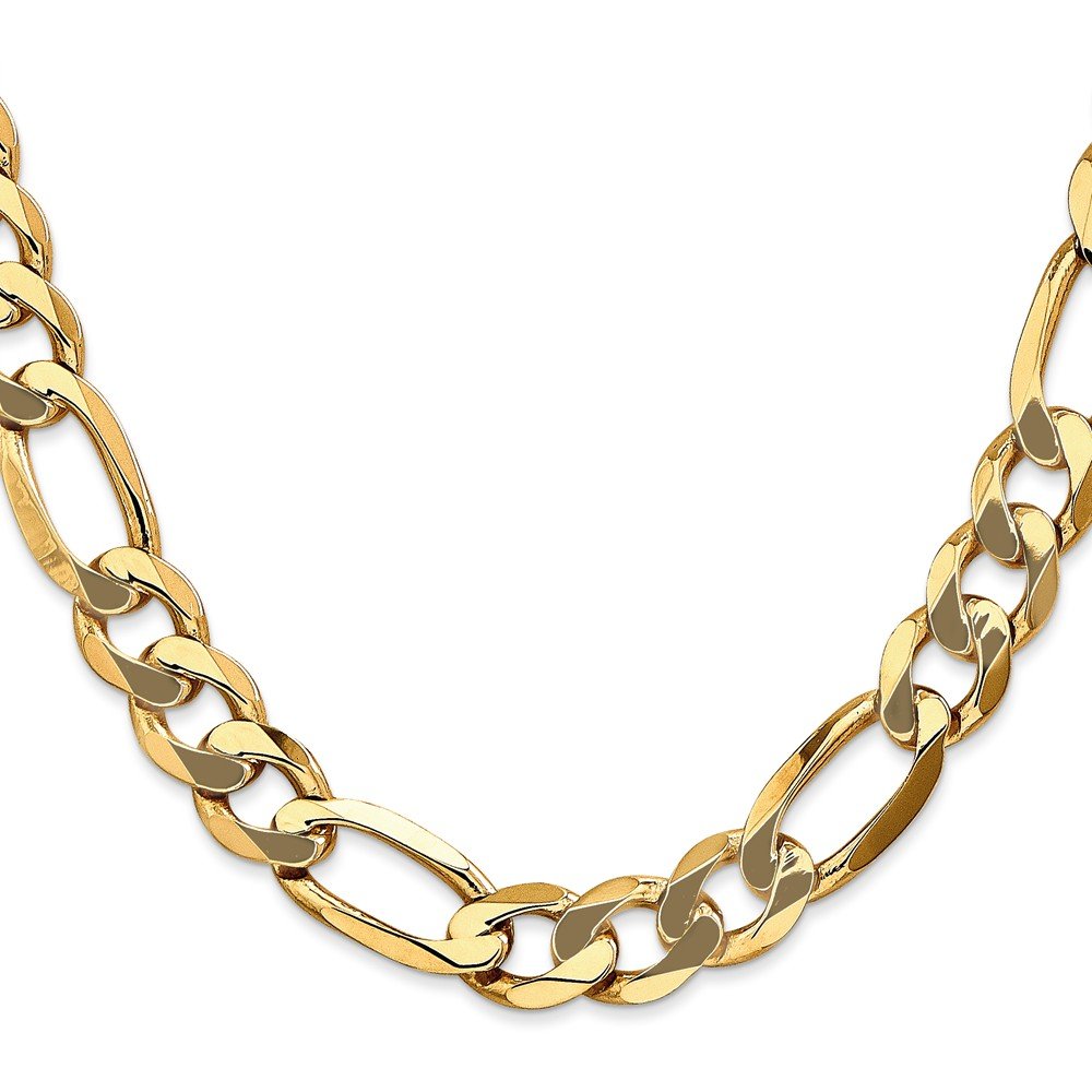 14K 9 Inch 10Mm Flat Figaro With Lobster Clasp Chain