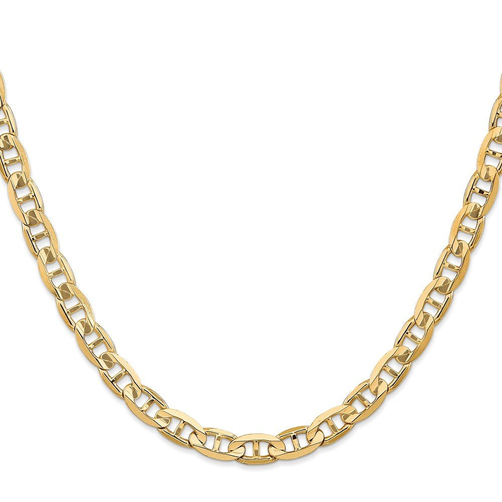 14K 24 Inch 6.25Mm Concave Anchor With Lobster Clasp Chain