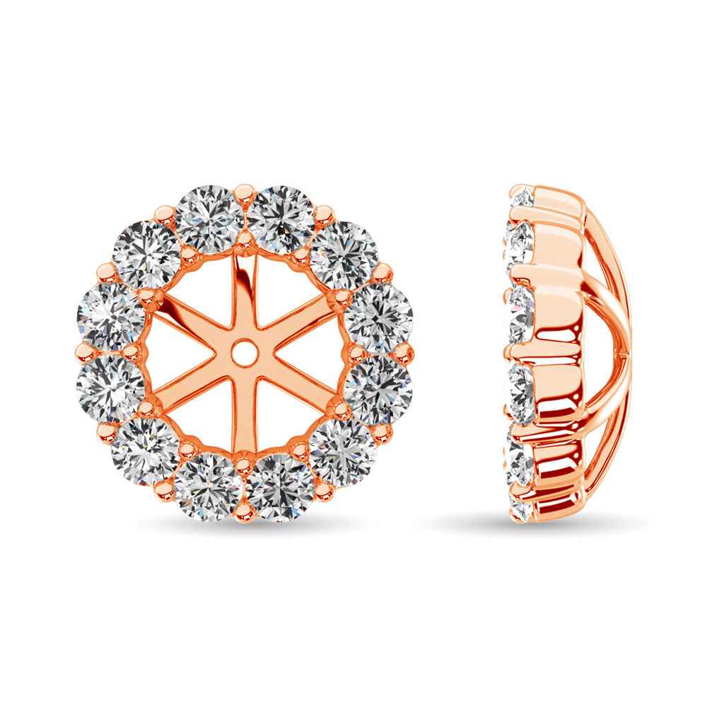 14K Rose Gold Diamond 1/3 Ct.Tw. Earrings Jacket
