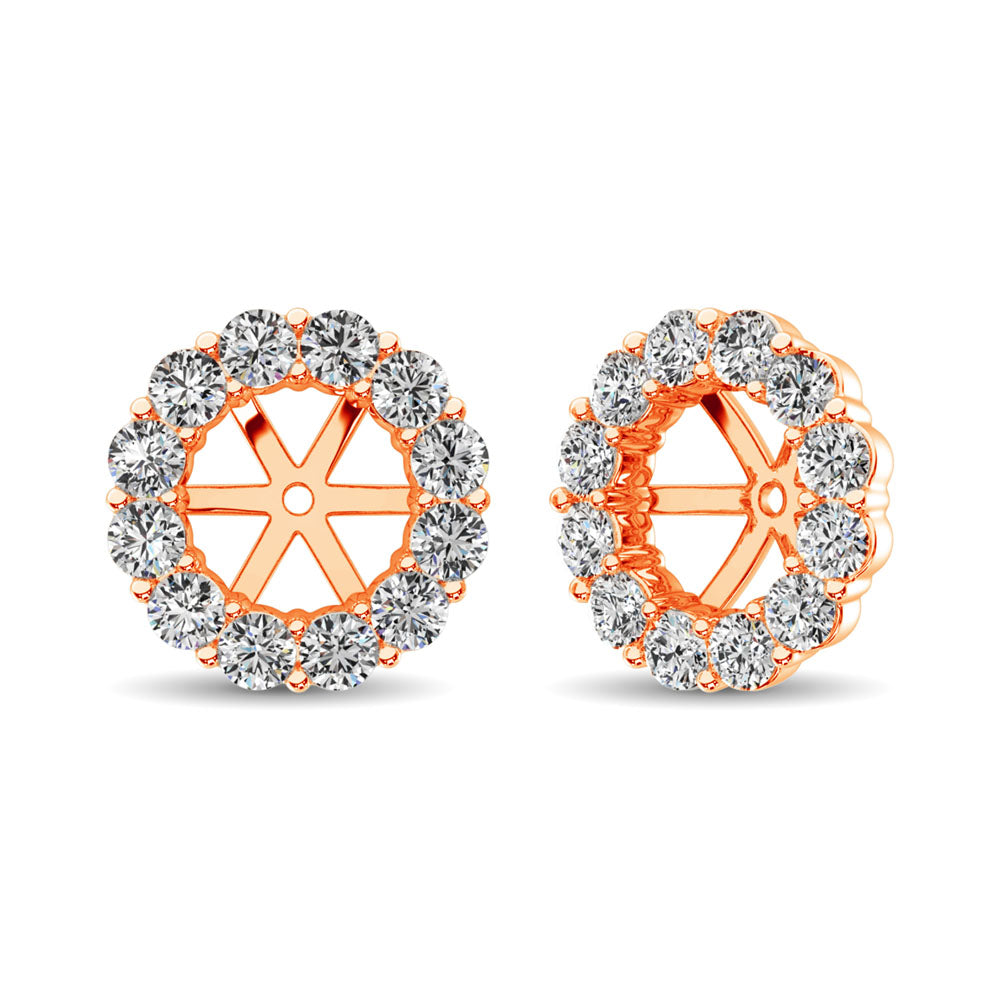 14K Rose Gold Diamond 5/8 Ct.Tw. Earrings Jacket
