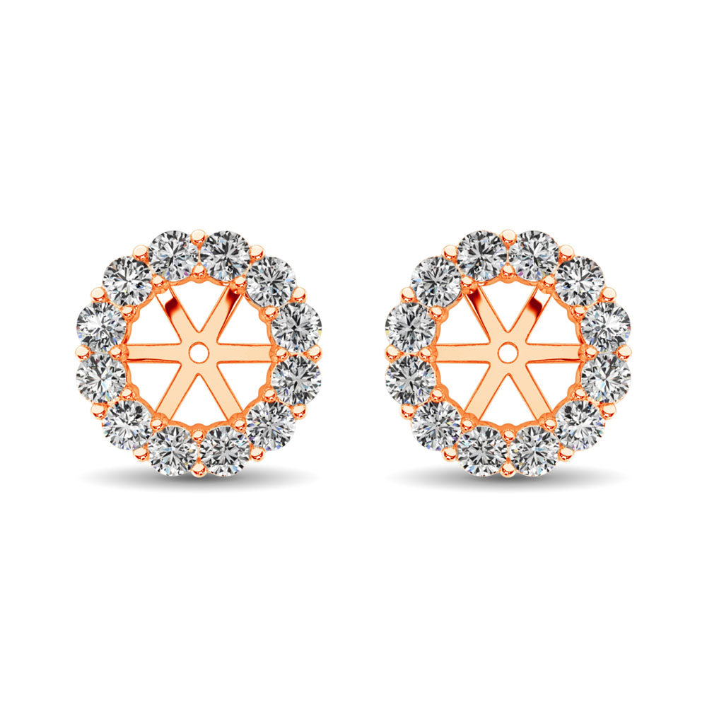 14K Rose Gold Diamond 5/8 Ct.Tw. Earrings Jacket