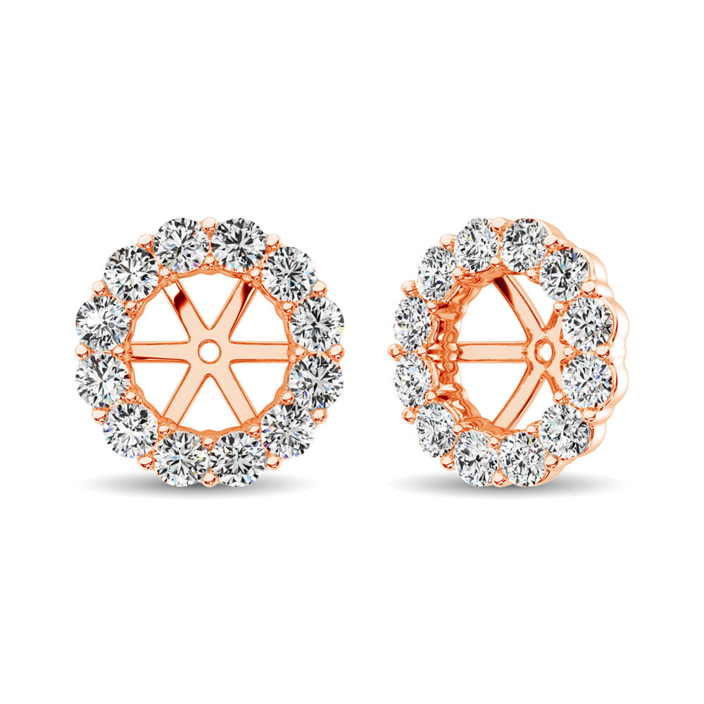 14K Rose Gold Diamond 1 Ct.Tw. Earrings Jacket