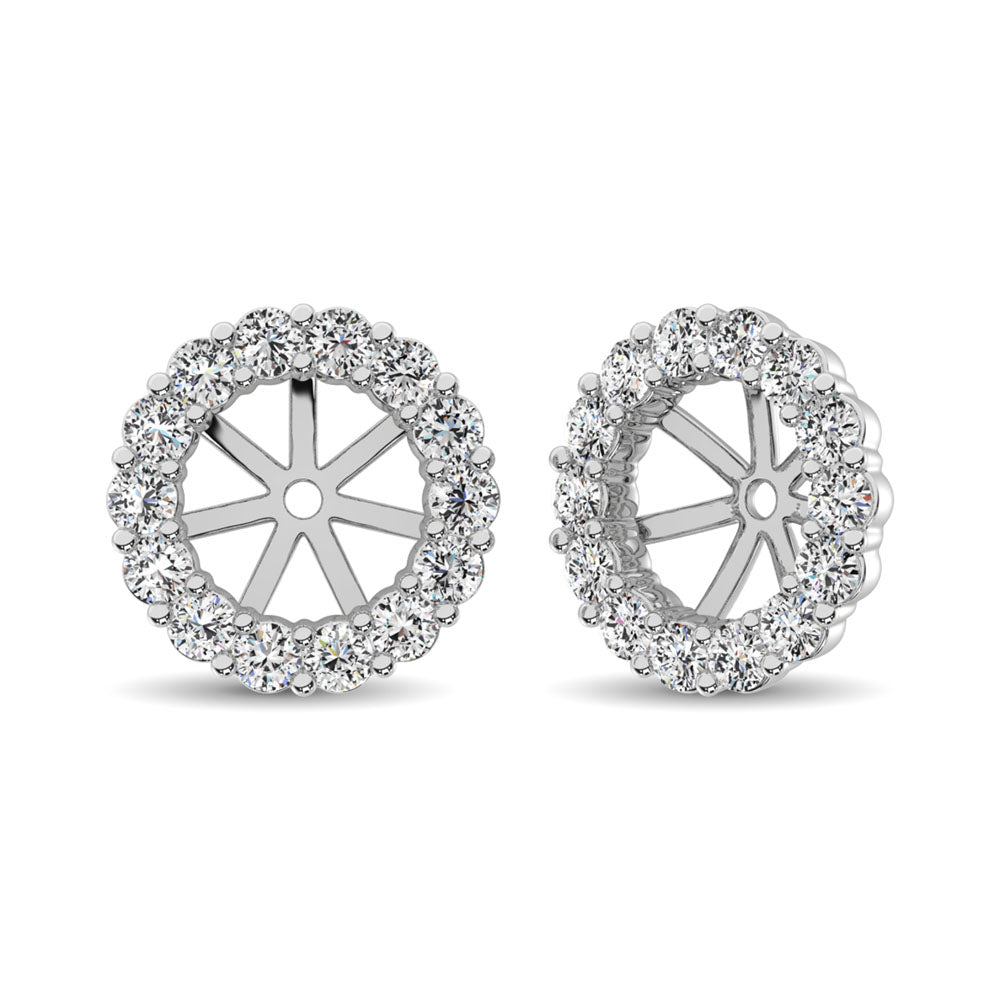14K White Gold Diamond 2/5 Ct.Tw. Earrings Jacket