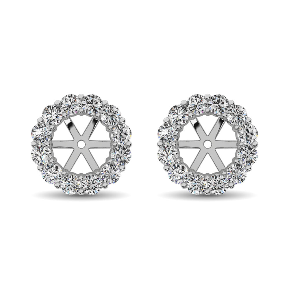 14K White Gold Diamond 5/8 Ct.Tw. Earrings Jacket