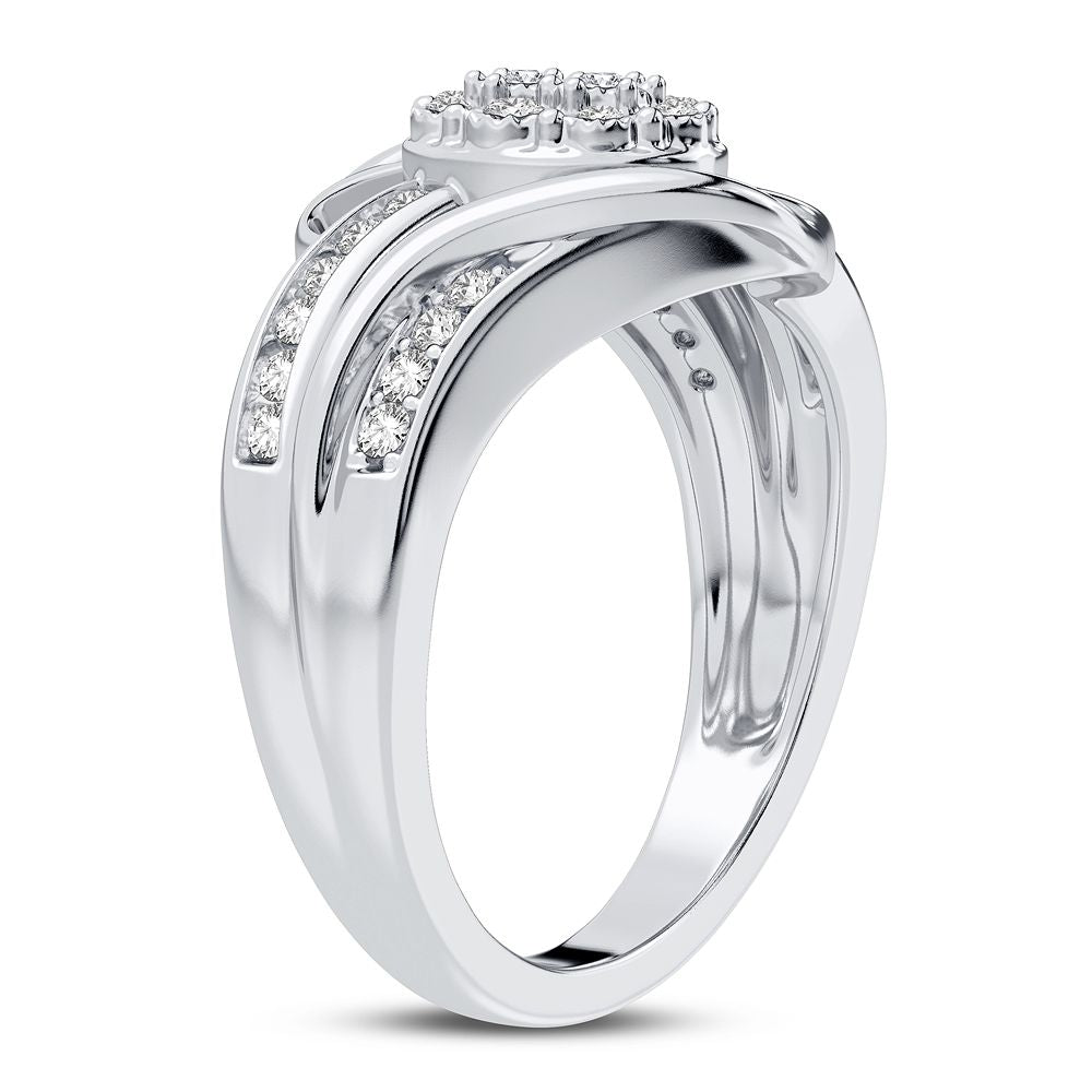10K White Gold Elegant 0.25Ct Diamond Ring