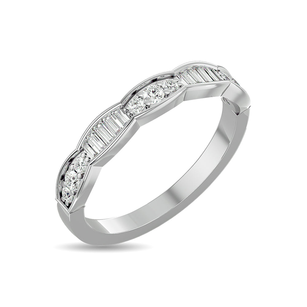 Diamond 1/3 Ct Tw Stack Band In 14K White Gold