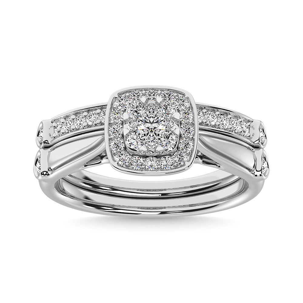 Diamond 1/2 Ct.Tw. Bridal Ring In 14K White Gold
