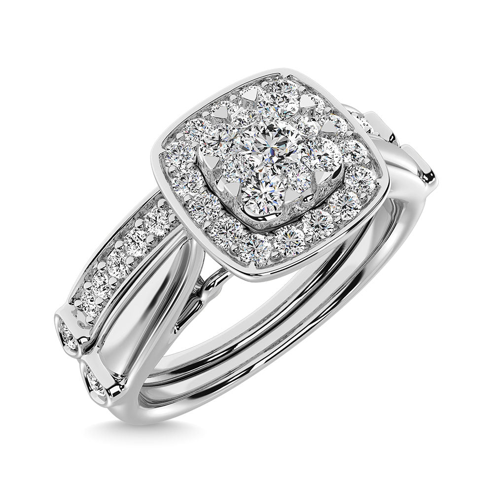Diamond 1/2 Ct.Tw. Bridal Ring In 14K White Gold