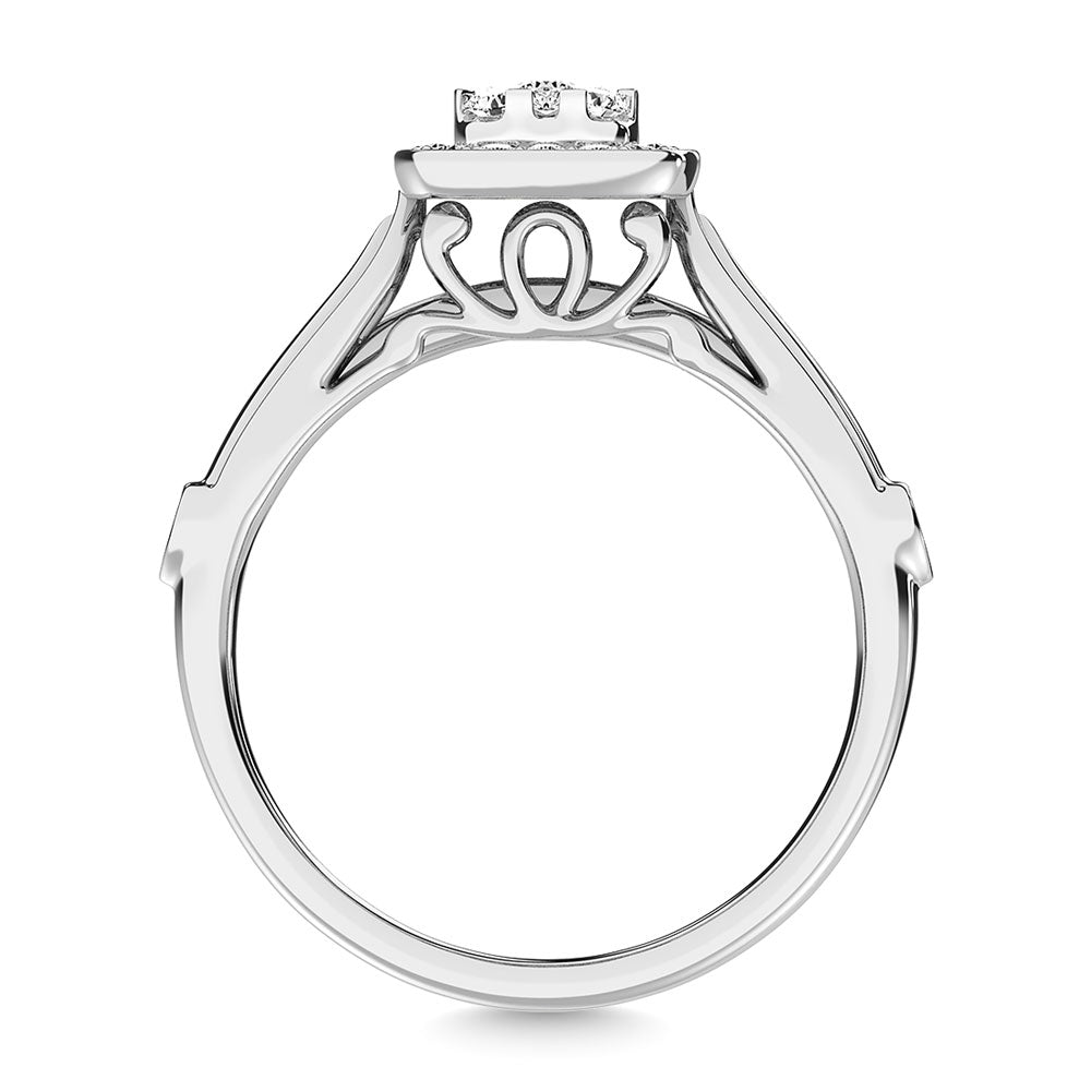 Diamond 1/2 Ct.Tw. Bridal Ring In 14K White Gold