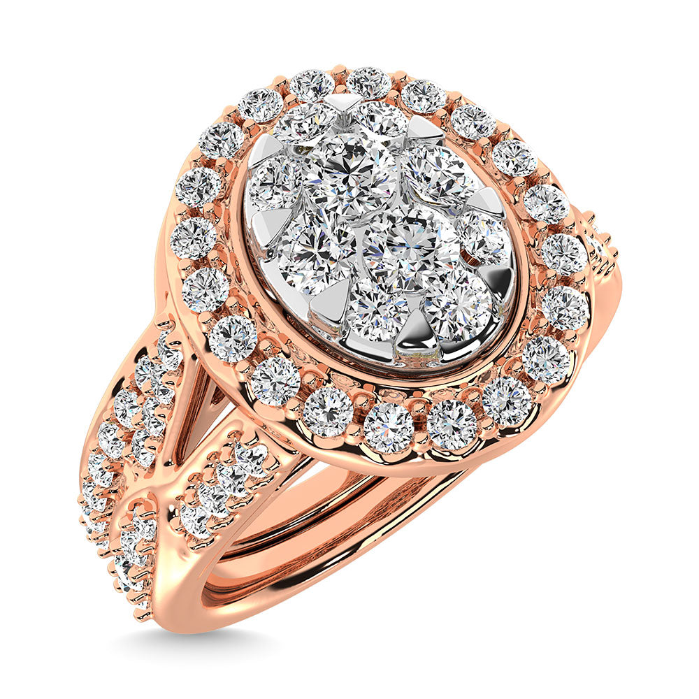 Diamond 1 1/5 Ct.Tw. Bridal Ring in 14K Rose Gold