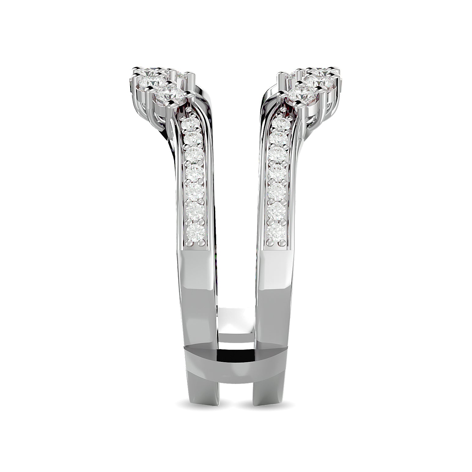 Diamond 1/2 ct tw Round Cut Guard Ring  in 14K White Gold