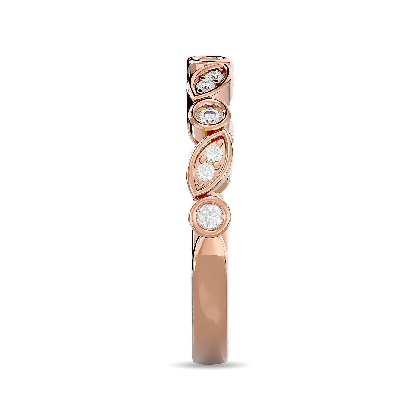 Diamond 1/6 Ct Tw Stack Band In 14K Rose Gold