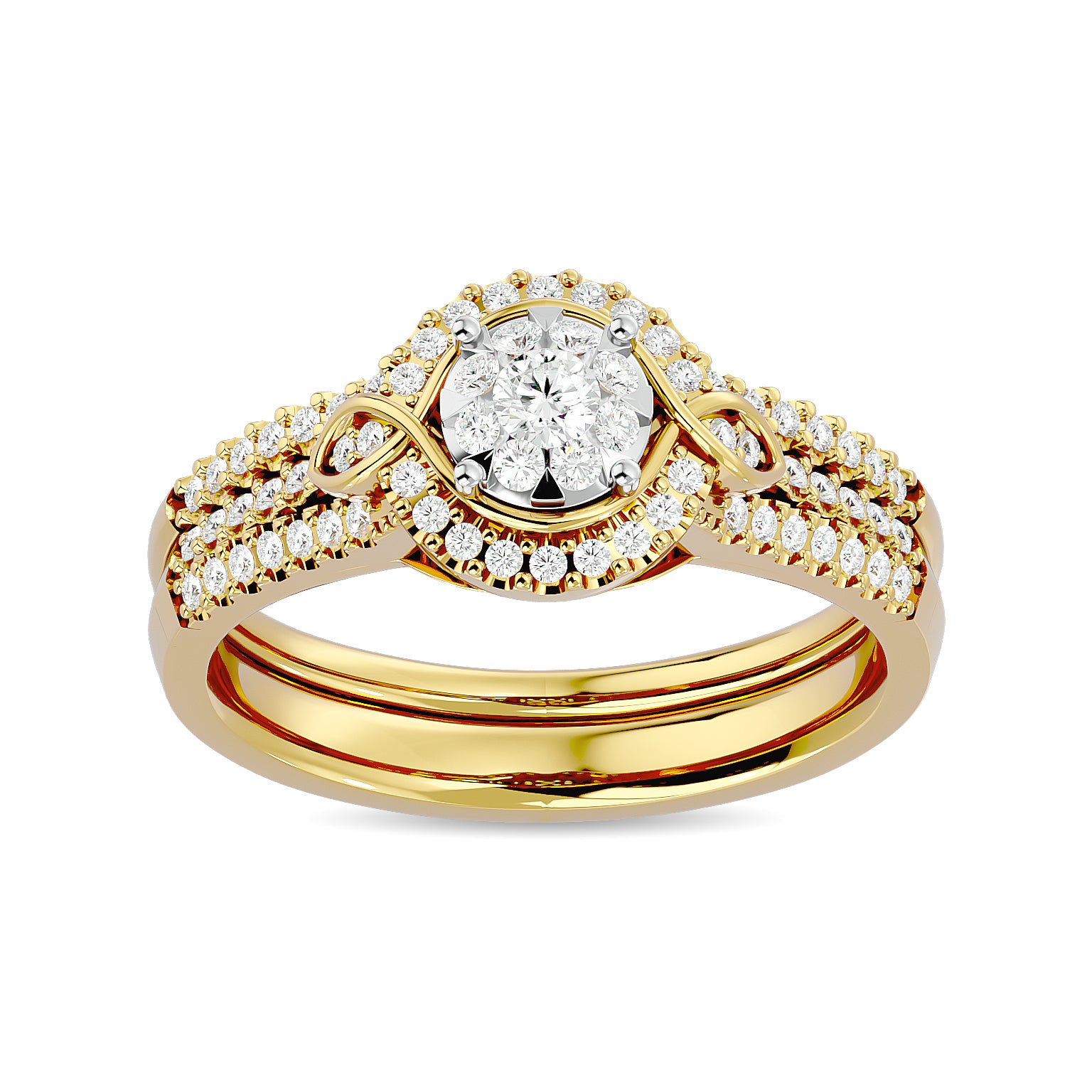 Diamond 1/2 Ct Tw Bridal Ring In 14K Yellow Gold
