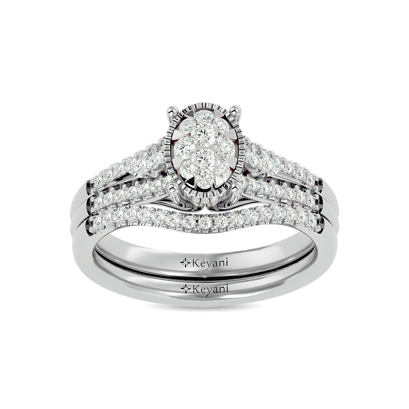 Diamond 1/2 Ct Tw Bridal Ring In 14K White Gold