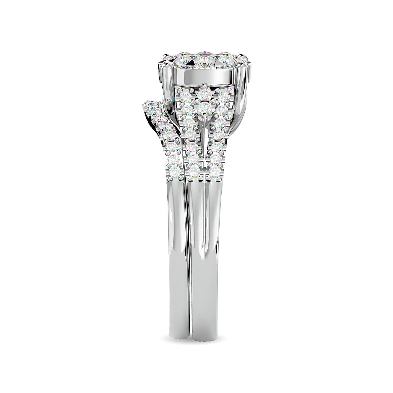 Diamond 1/2 Ct Tw Bridal Ring In 14K White Gold
