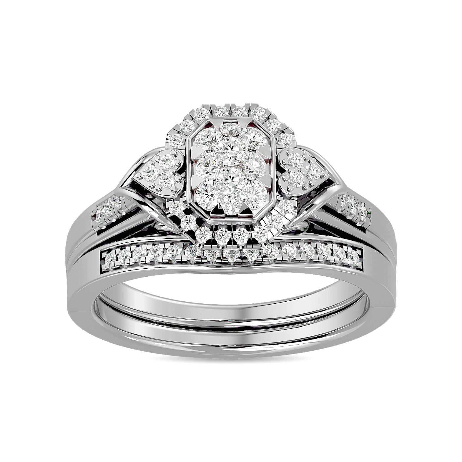 Diamond 1/2 Ct Tw Bridal Ring In 14K White Gold