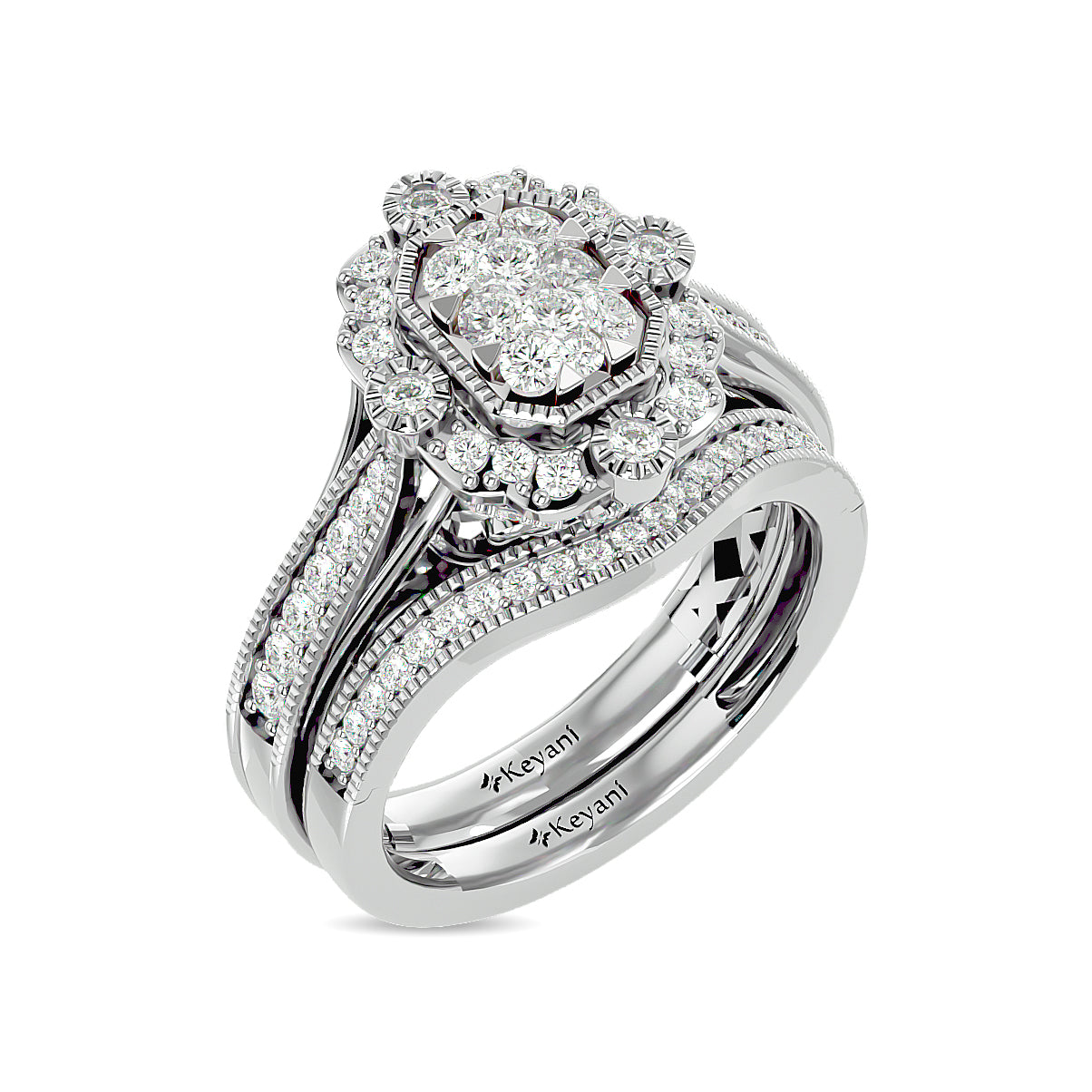 Diamond 1 Ct Tw Bridal Ring In 14K White Gold