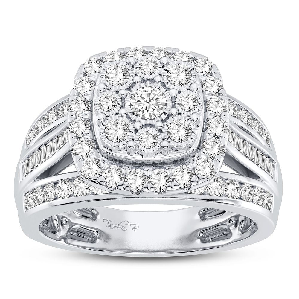 10K White Gold Elegant 1.00Ct Diamond Ring