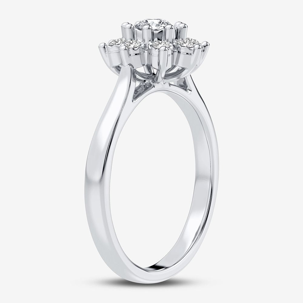 10K White Gold Exquisite 0.10Ct Diamond Ring
