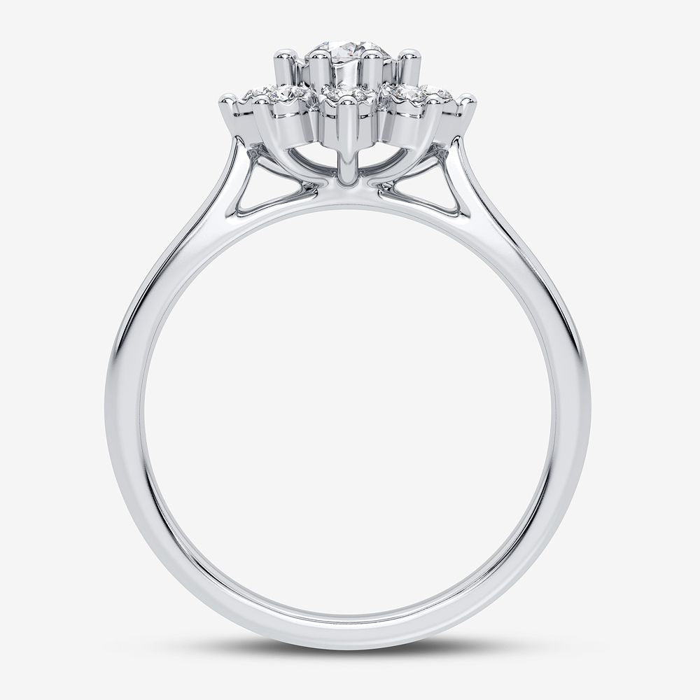 10K White Gold Exquisite 0.10Ct Diamond Ring