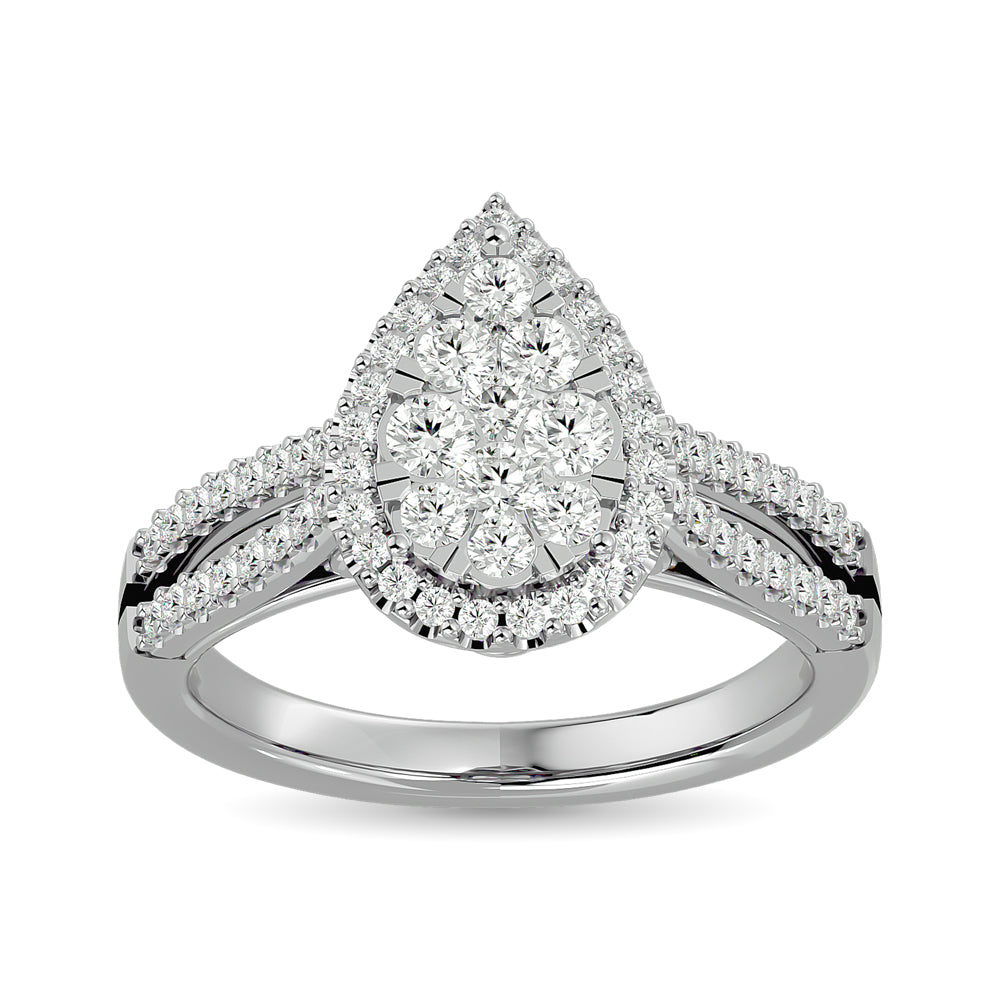 Diamond Engagement Ring 3/4 Ct Tw In 14K White Gold