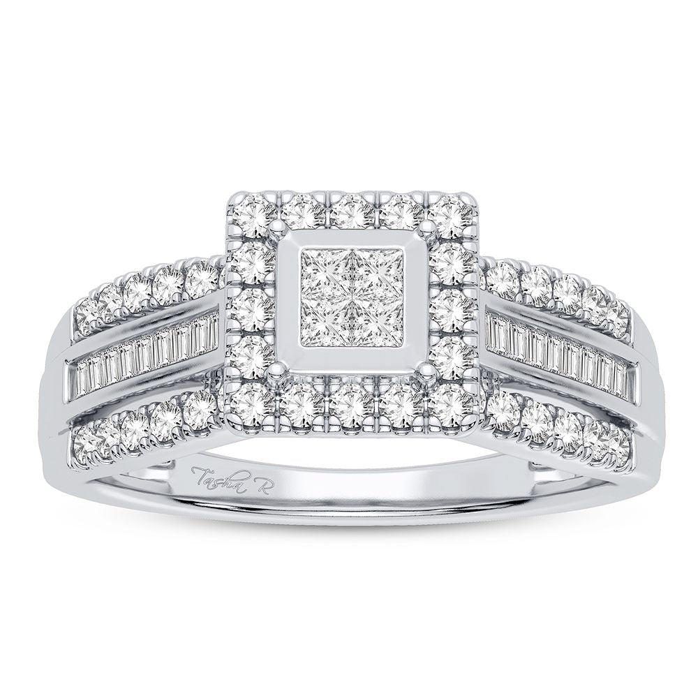 14K White Gold Exquisite 0.50Ct Diamond Ring
