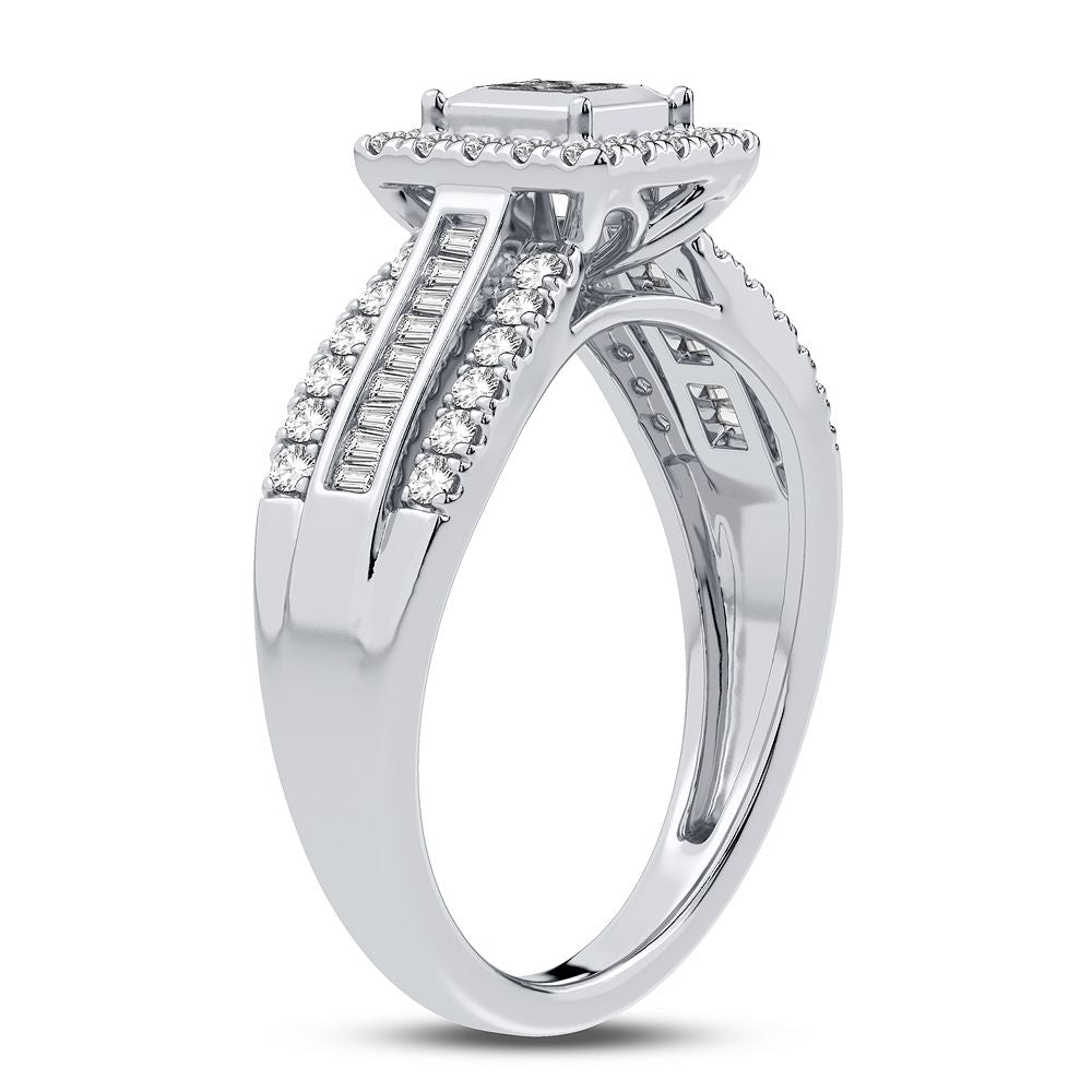 14K White Gold Exquisite 0.50Ct Diamond Ring
