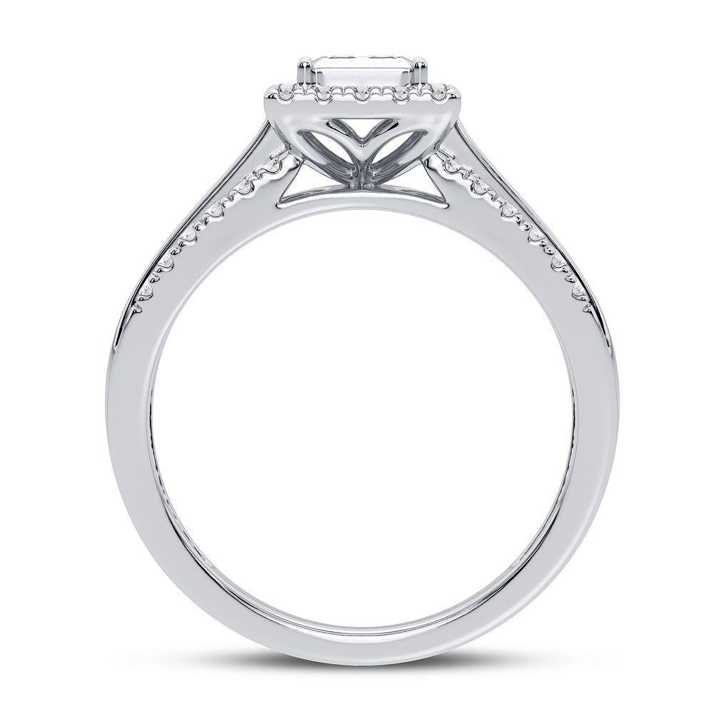 14K White Gold Exquisite 0.50Ct Diamond Ring