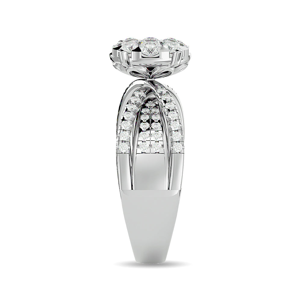 Diamond 1 Ct Tw Engagement Ring In 14K White Gold