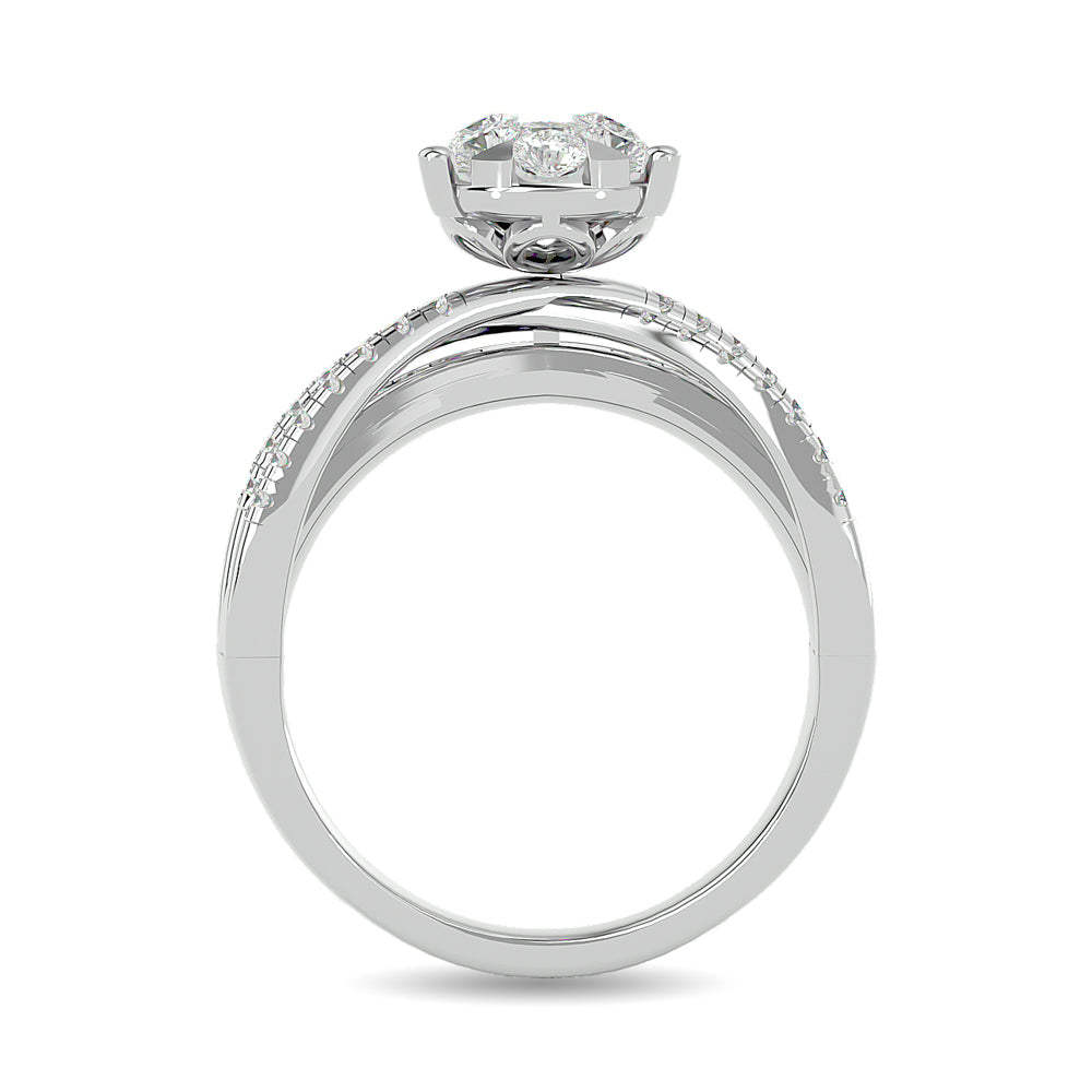 Diamond 1 Ct Tw Engagement Ring In 14K White Gold