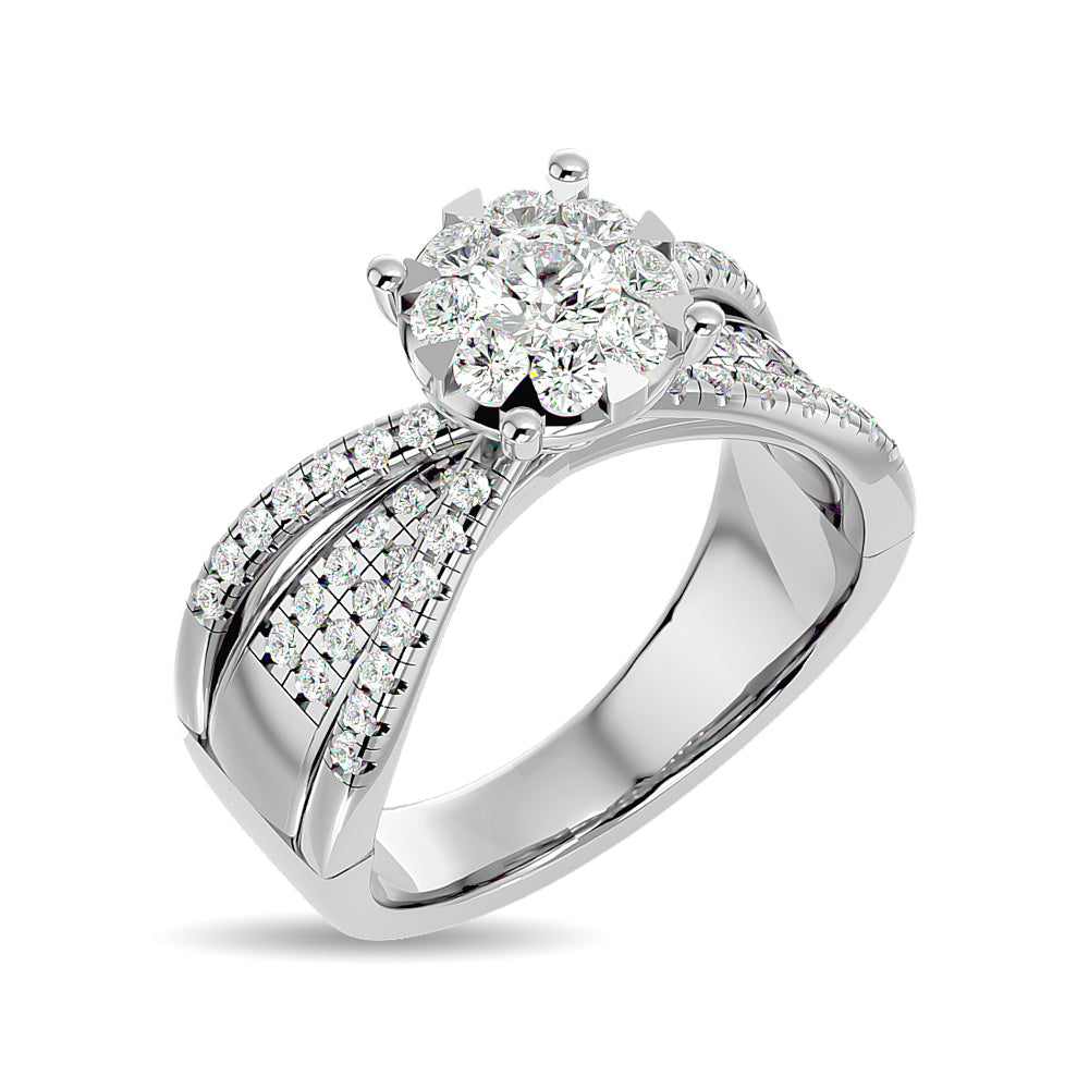 Diamond 1 Ct.Tw. Engagement Ring In 14K White Gold