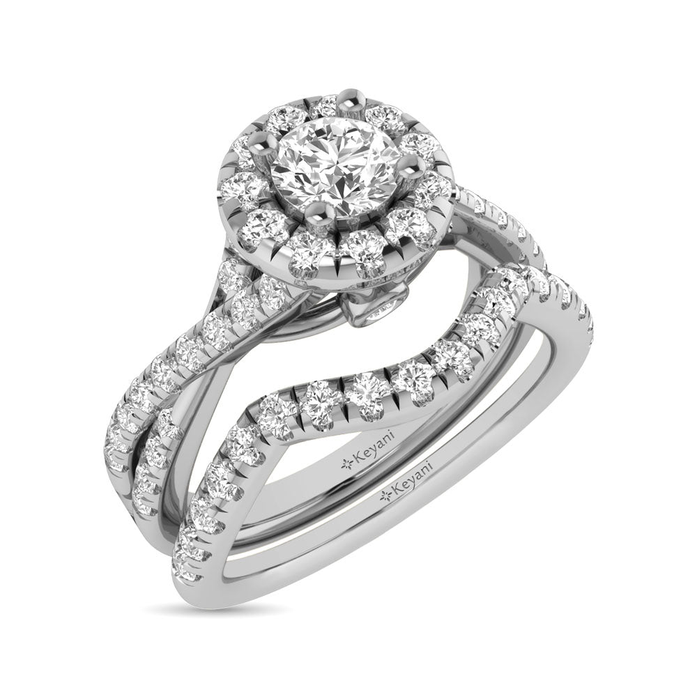 14Kt White Gold 1Ct.Tw. Diamond Keyani Bridal Ring