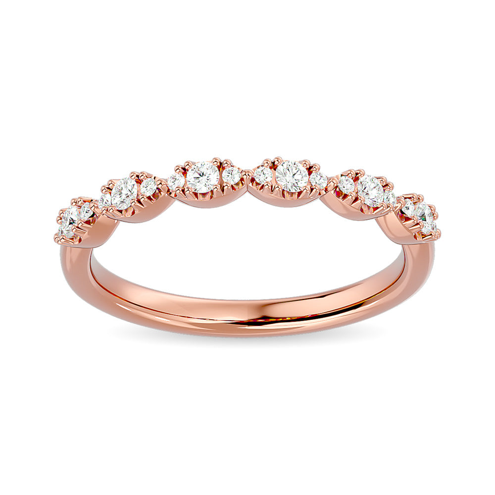 Diamond Wedding Band 1/5 Ct Tw In 14K Rose Gold
