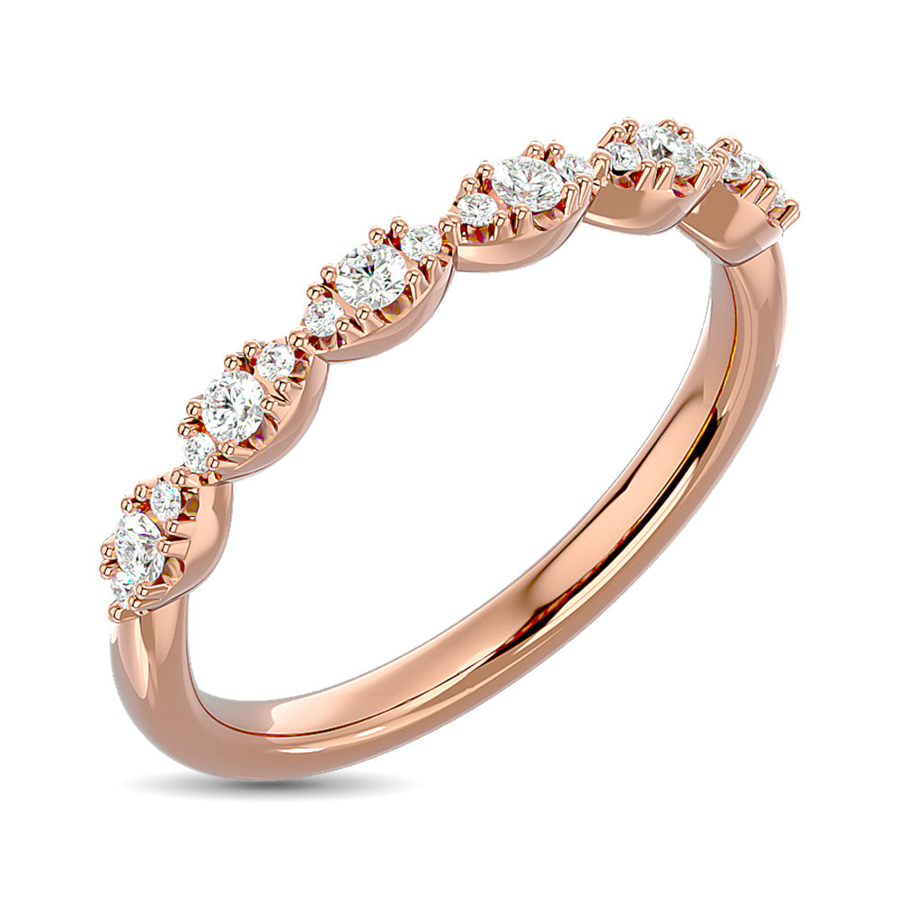Diamond Wedding Band 1/5 Ct Tw In 14K Rose Gold