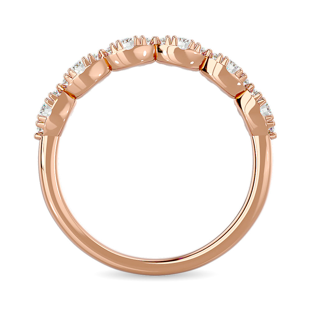 Diamond Wedding Band 1/5 Ct Tw In 14K Rose Gold