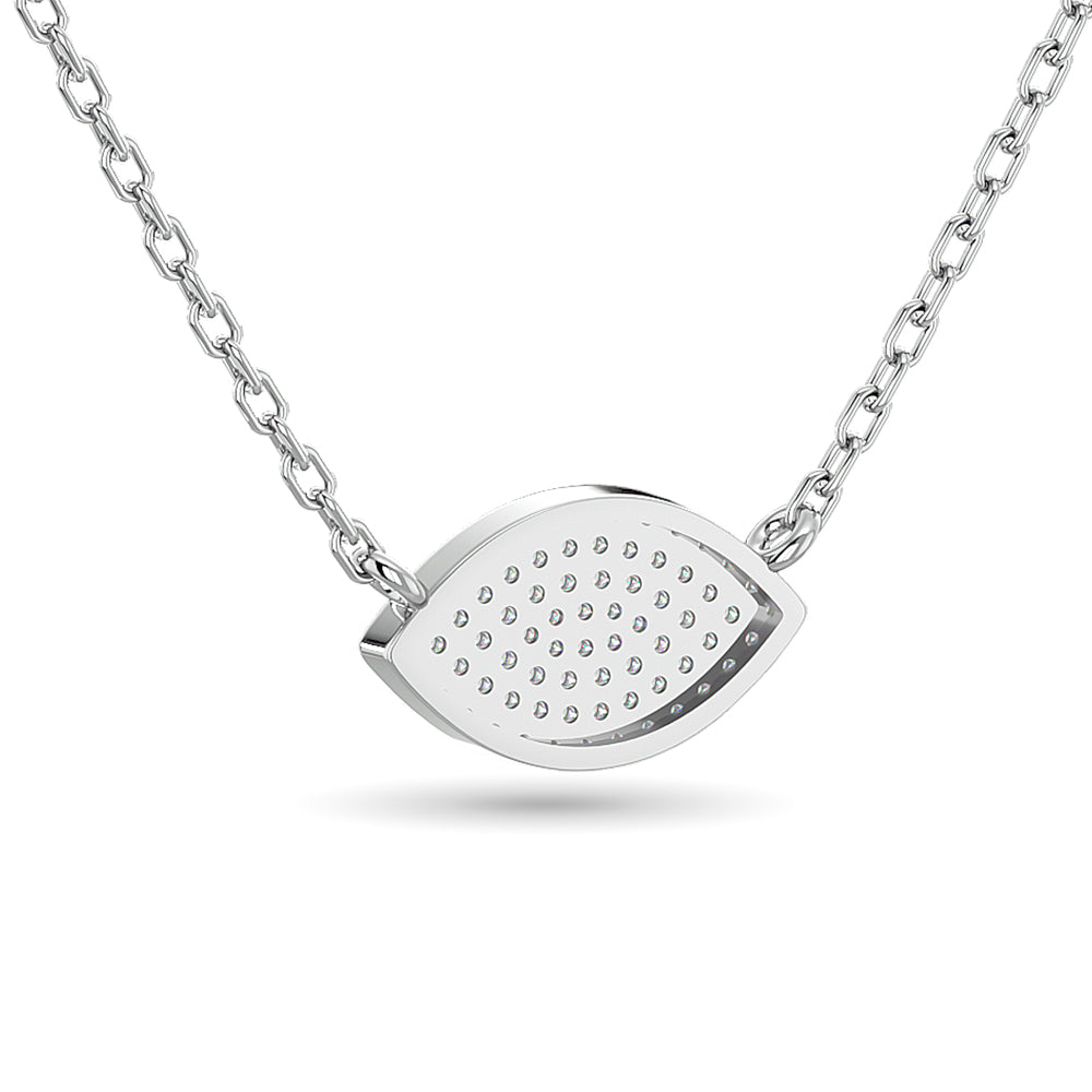 Diamond Eye Shape Necklace 1/5 Ct Tw In 10K White Gold