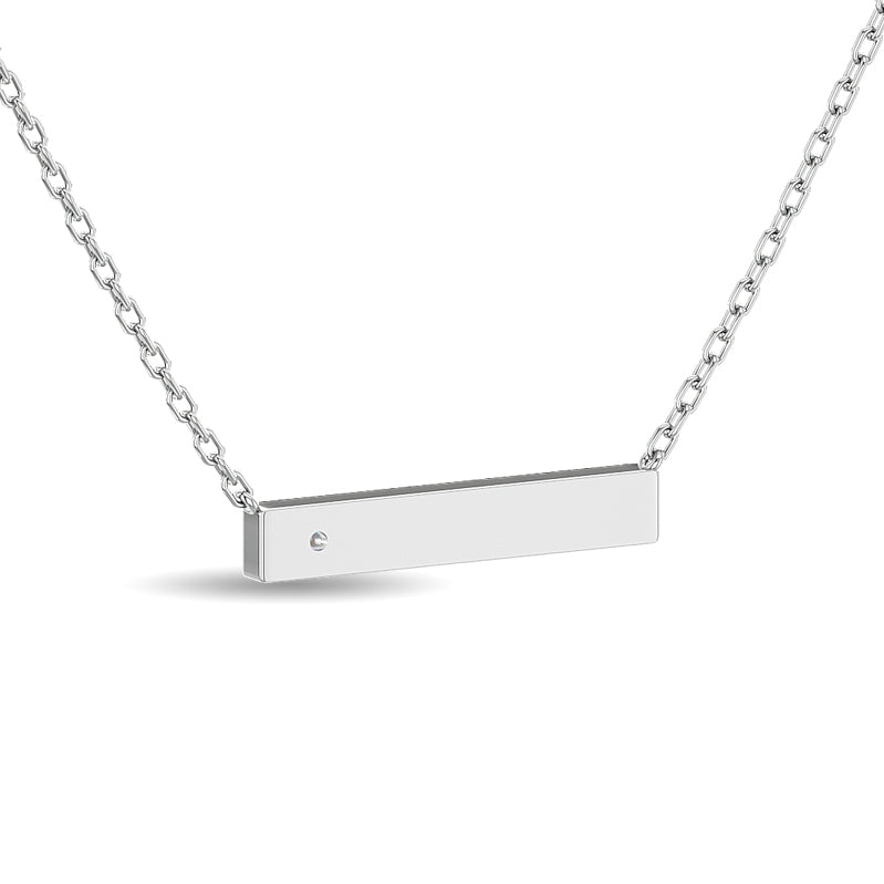 Diamond Bar Necklace 1/20 Ct Tw In Sterling Silver