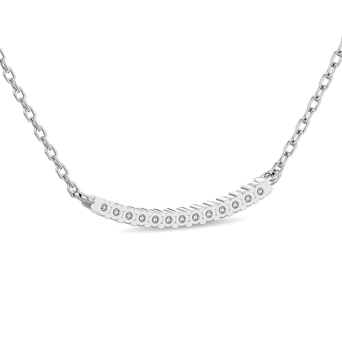 Diamond Round Cut Fashion Necklace 1/6 Ct Tw In 10K White Gold