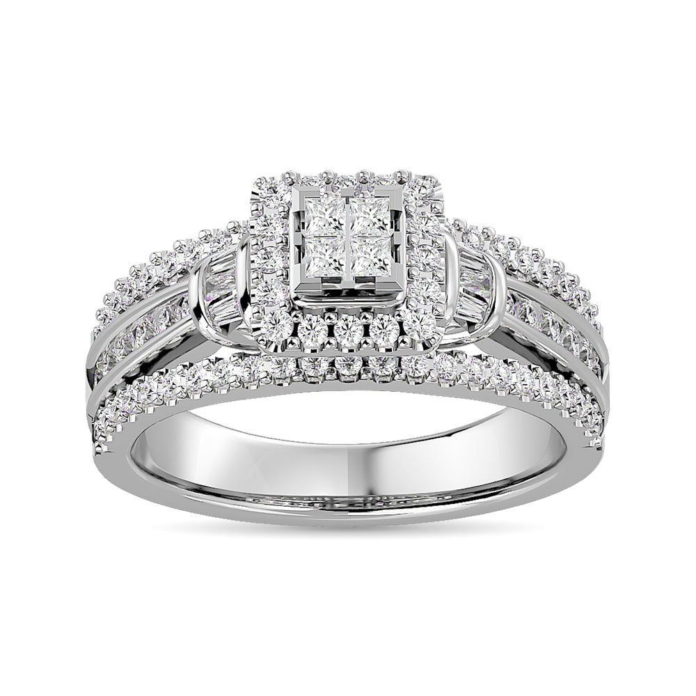 Diamond Engagement Ring 3/4 Ct Tw In 10K White Gold