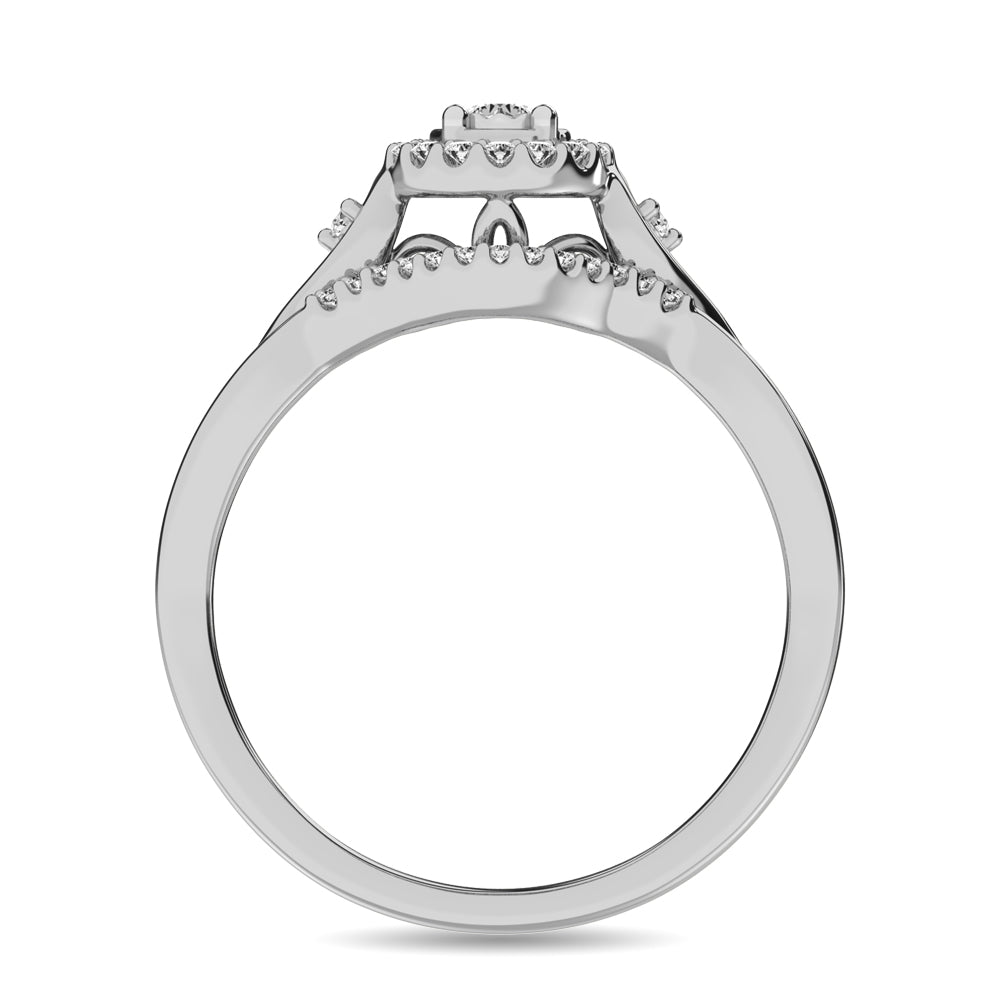 Diamond Bridal Ring 1/6 Ct Tw In Round-Cut 10K White Gold