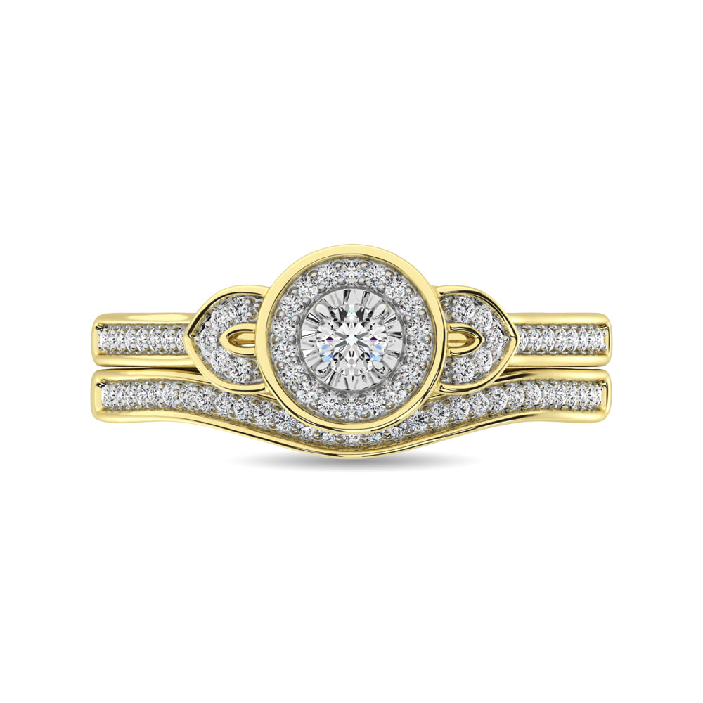 Diamond Bridal Ring 1/5 ct tw in Round-cut 10K Yellow Gold