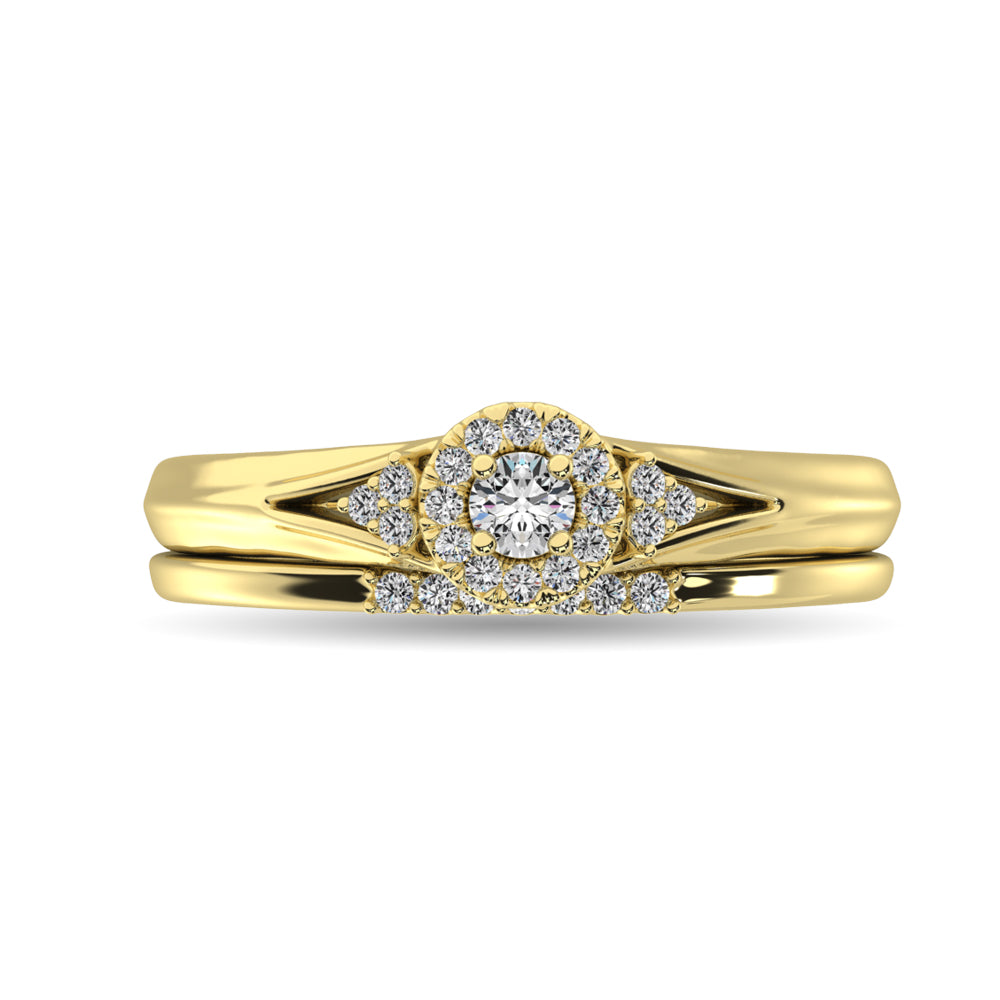 Diamond Bridal Ring 1/4 ct tw in Round-cut 10K Yellow Gold