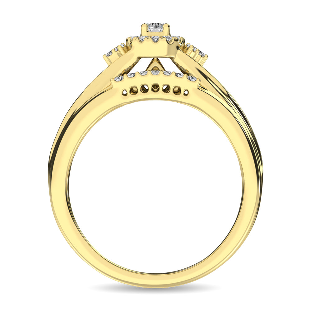 Diamond Bridal Ring 1/4 ct tw in Round-cut 10K Yellow Gold