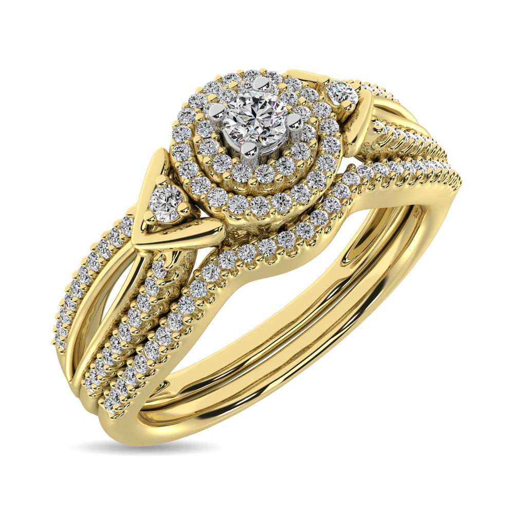 Diamond Bridal Ring 1/4 ct tw in Round-cut 10K in Yellow Gold