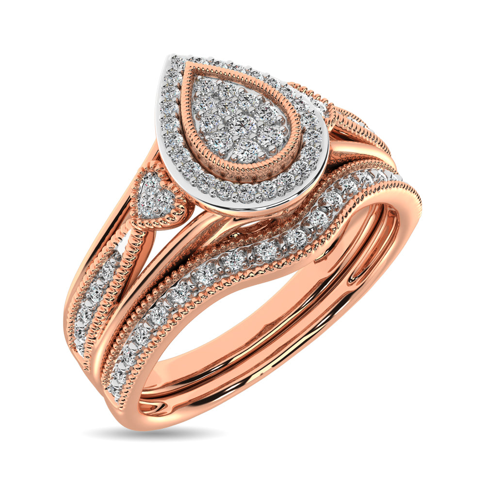 Diamond Bridal Ring 1/6 ct tw in Round-cut 10K in Rose Gold