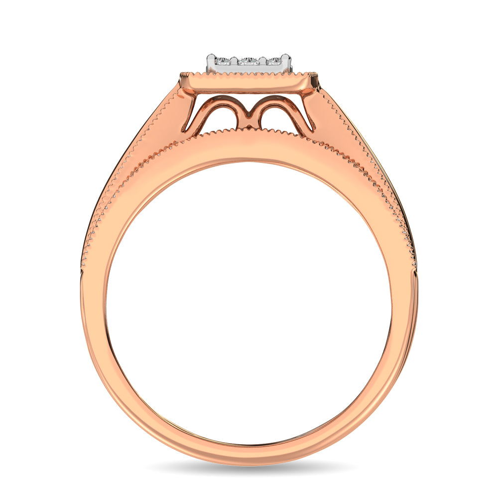 Diamond Bridal Ring 1/4 Ct Tw In Round-Cut 10K In Rose Gold